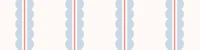 Scalloped panel stripes - blue and coral tapete