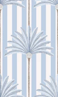 Cabana palm stripes - blue and brown papel de parede