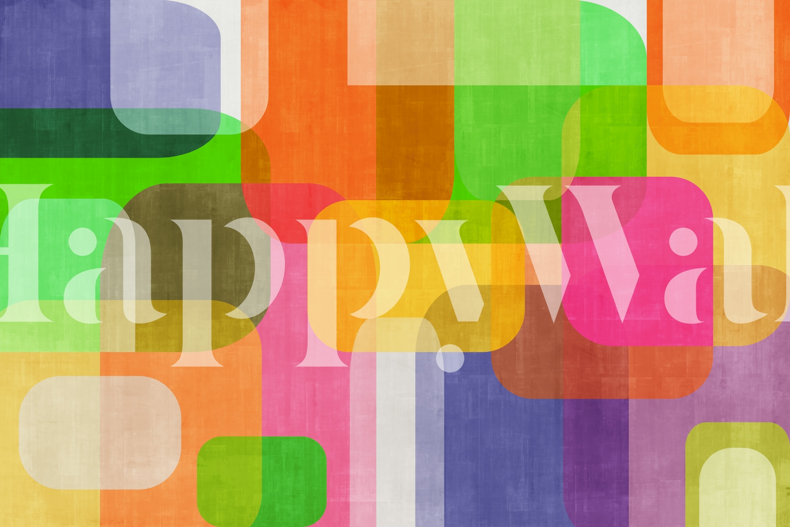 Mid Century Geometric Color Blocks Wallpaper
