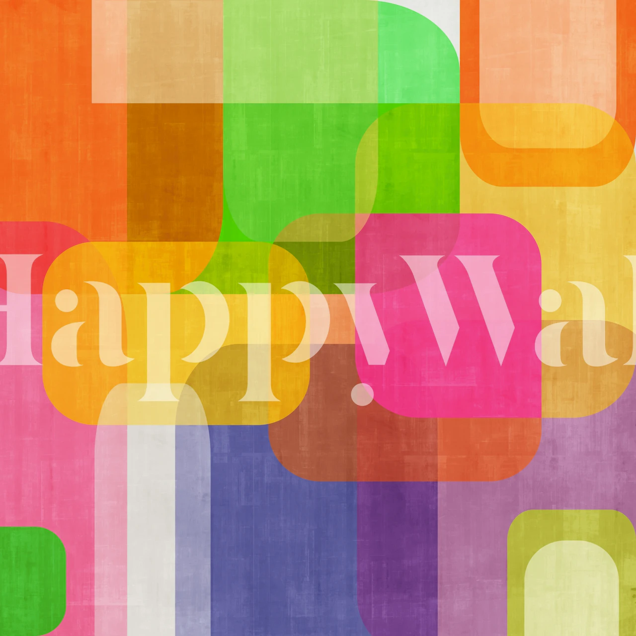 Mid Century Geometric Color Blocks - Square tapet