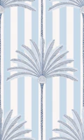 Cabana Palm Stripes - coastal blue papel de parede