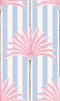 Cabana Palm Stripes - Pink and blue wallpaper
