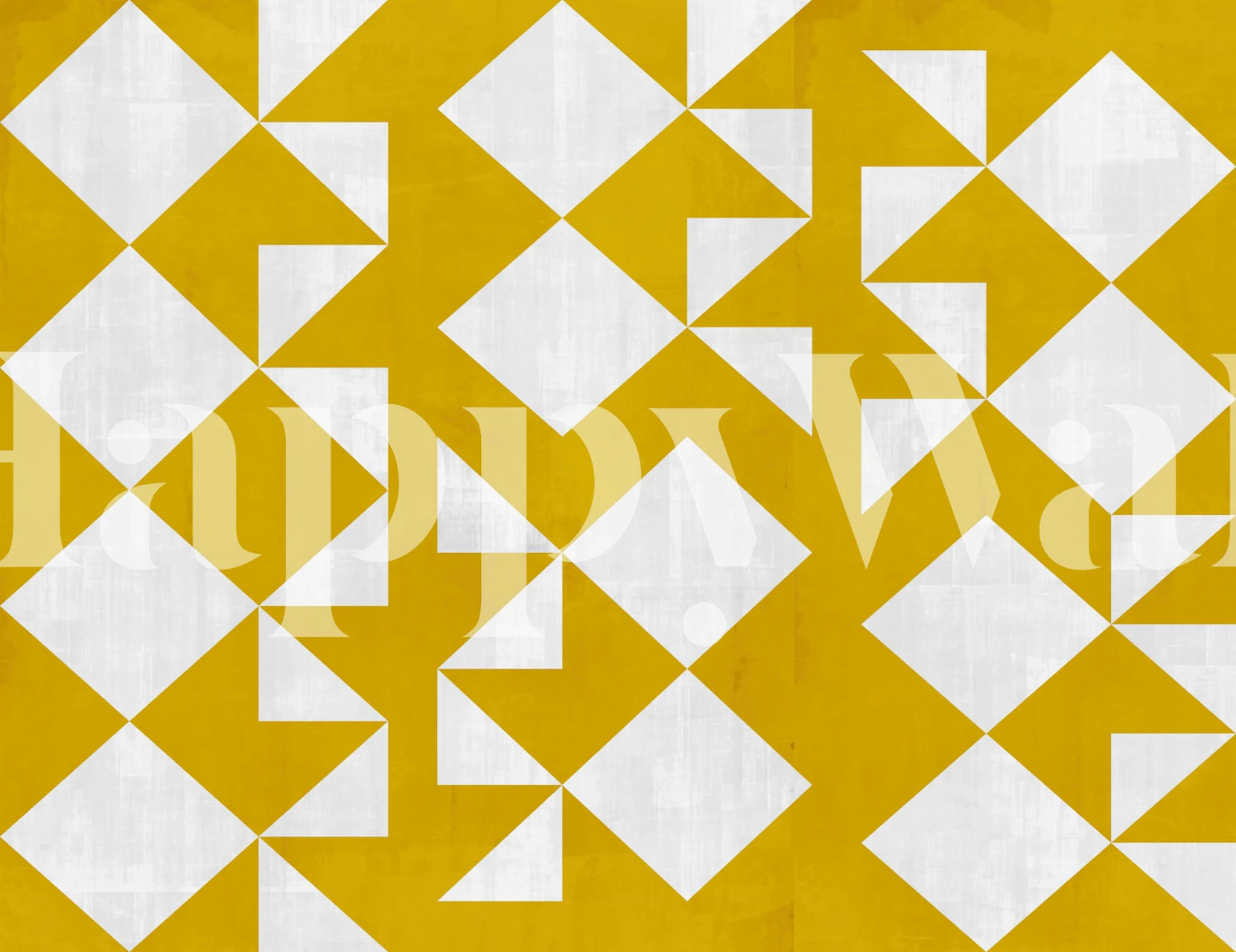 Retro Mustard Quilt Squares tapet i et rum