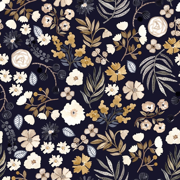Navy Botanical Blooms