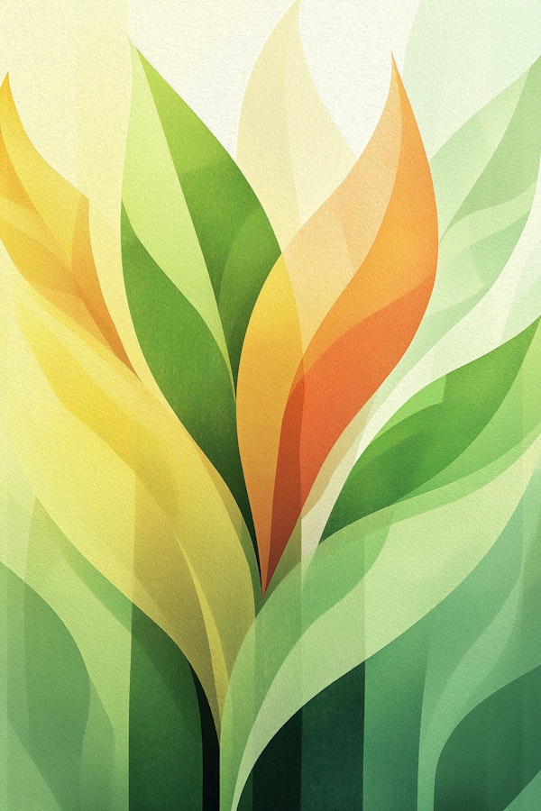 Soft Pastel Foliage Painterly