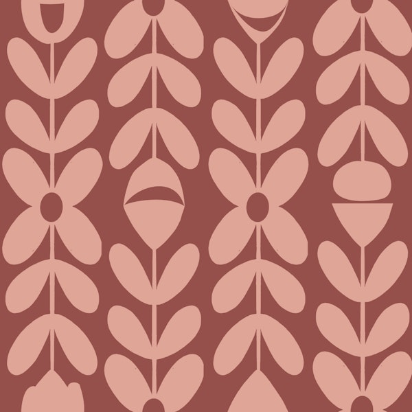 Scandinavian Folk Flower Rows