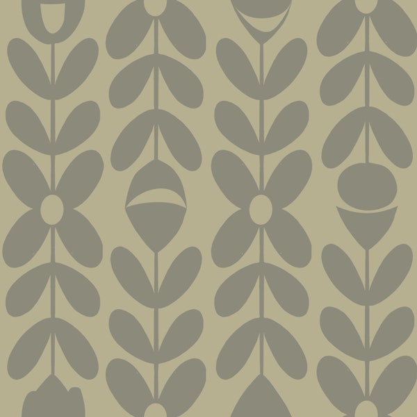 Scandinavian Floral Sage Gray Rows