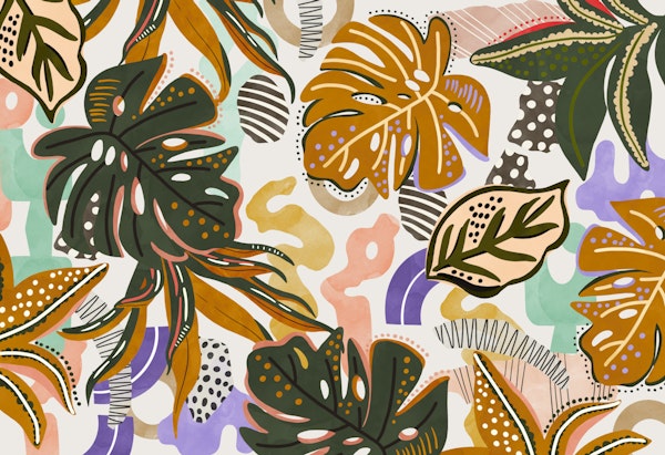 Bold Botanical Leaves Pop Art