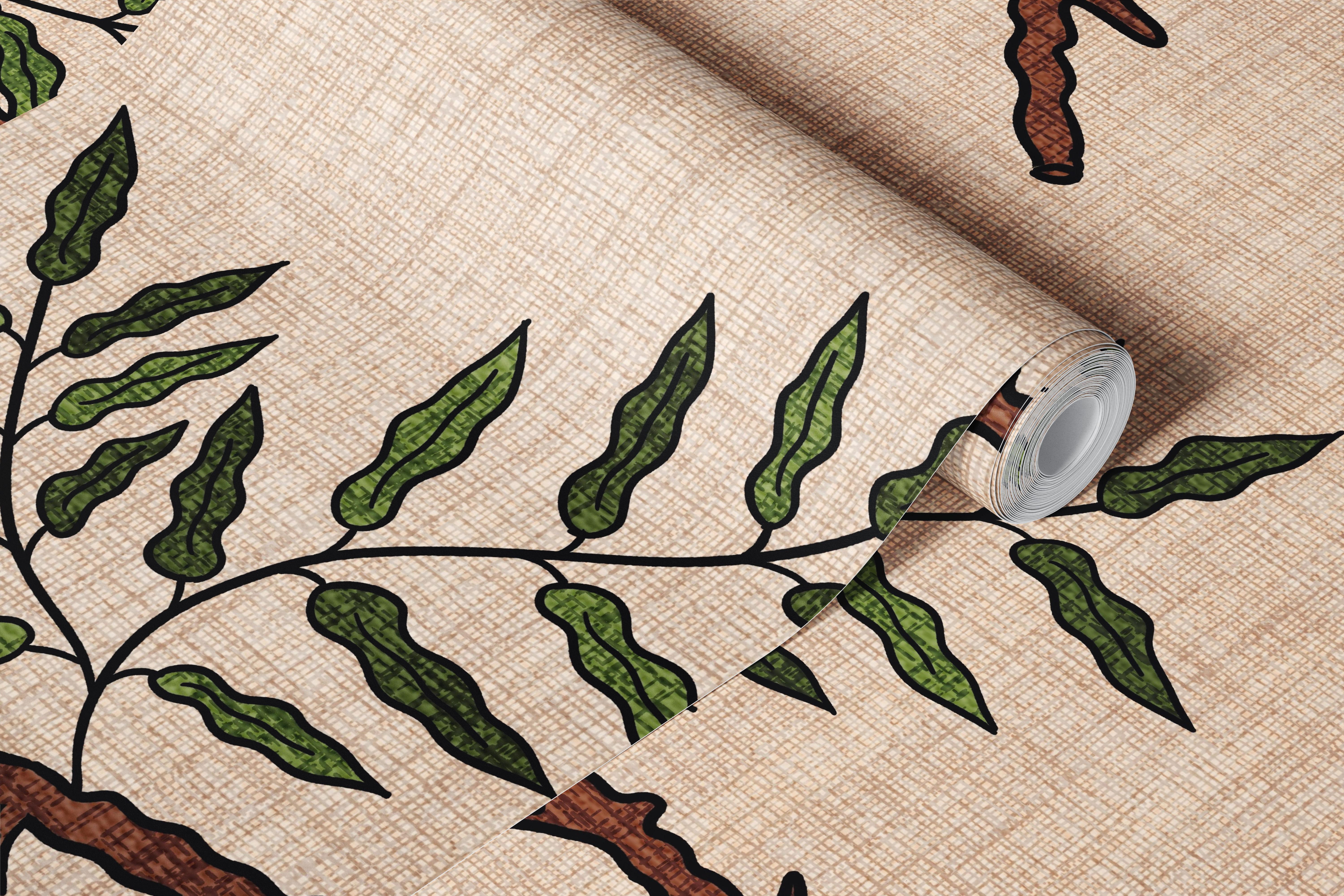 Mediterranean Aviary behang met vogels en bloemen