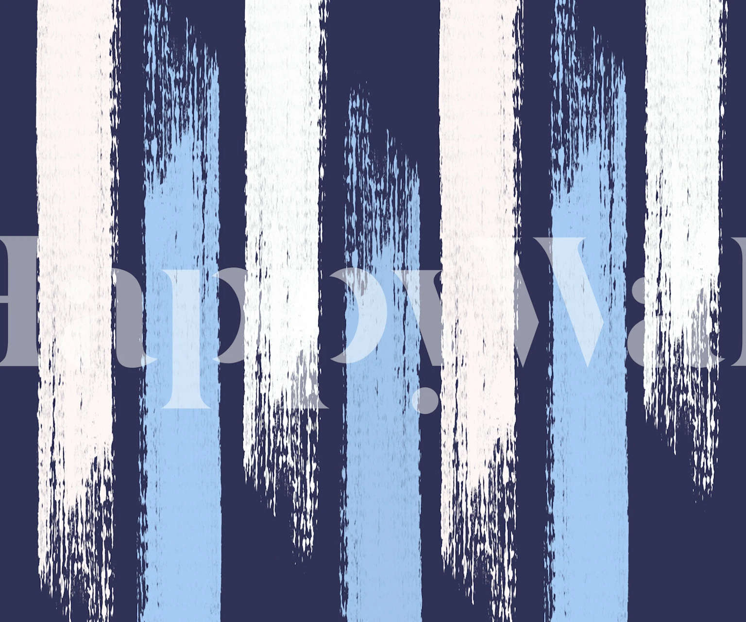 Diseño de papel pintado Blue Waves en una habitación