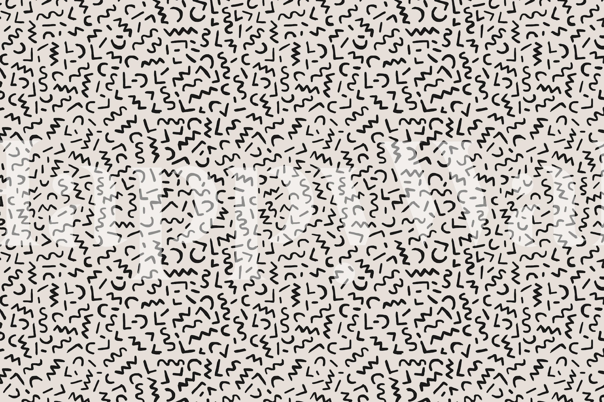 Papel de parede Hand-drawn Seamless Pattern em um quarto