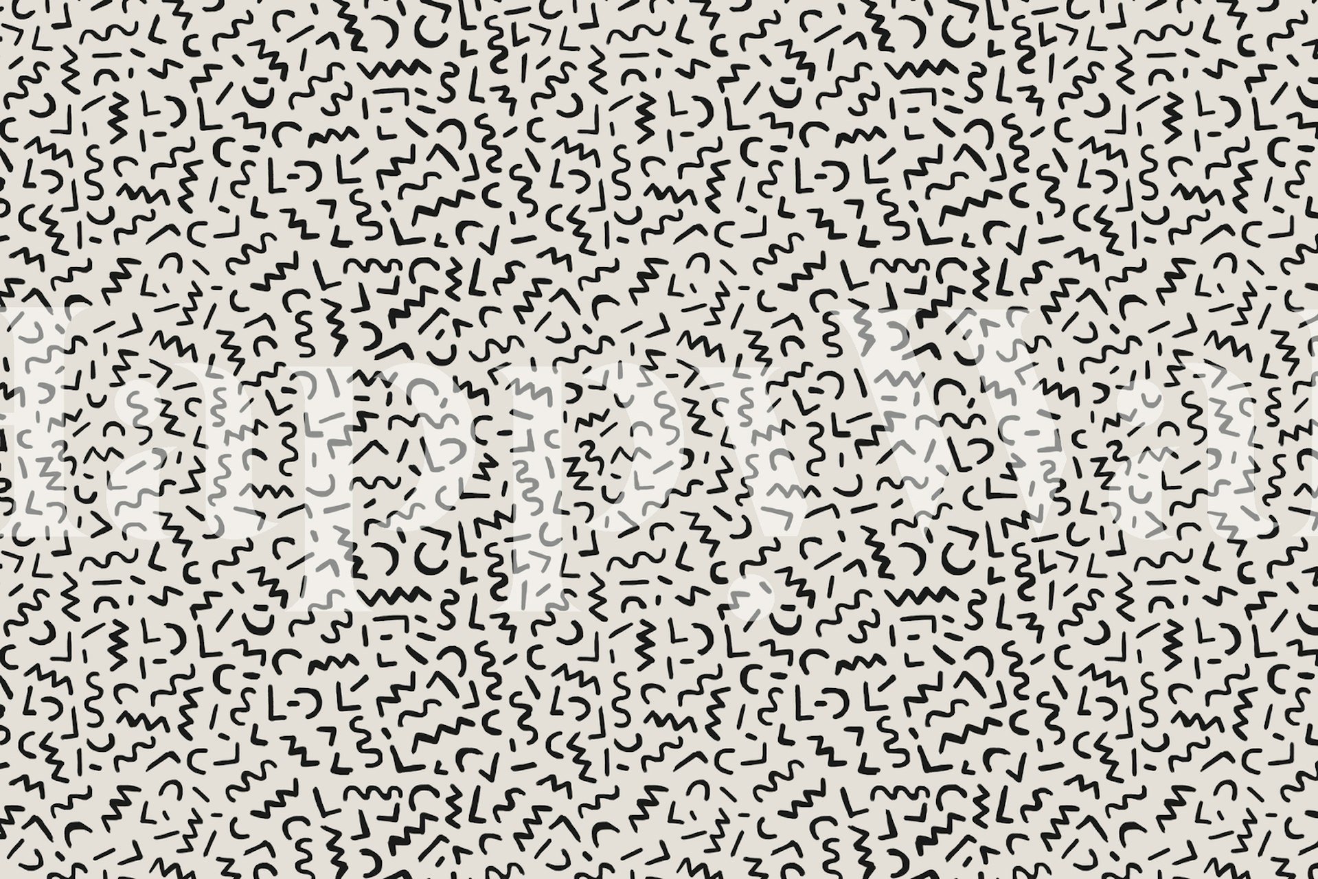 Black and white abstract hand-drawn pattern wallpaper