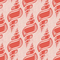 Seashell Swirl Coral red tapet