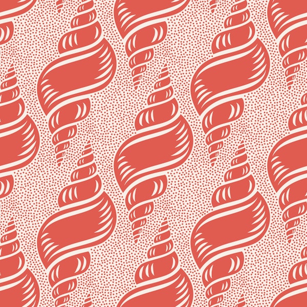 Seashell Swirl Coral red