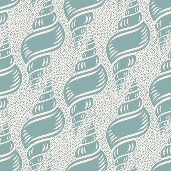 Seashell Swirl Light Silver Teal