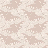 Coastal nautical stingray manta ray beige wallpaper