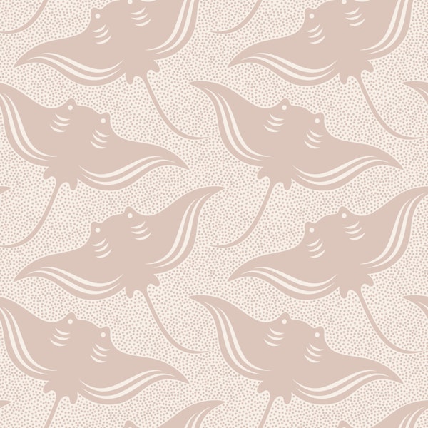 Coastal nautical stingray manta ray beige