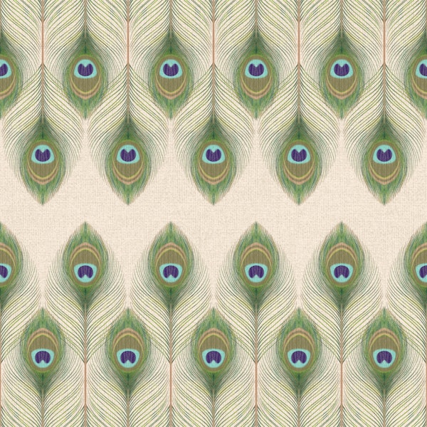 Peacock feathers - Beige