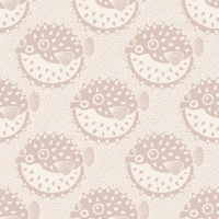 Playful Pufferfish Beige tapet