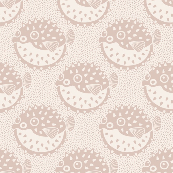 Playful Pufferfish Beige