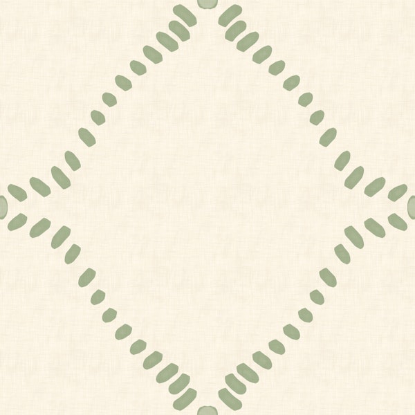 Beachy Boho Costal Green Dotted Lattice