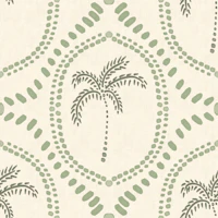 Beachy Boho Palm Oasis Costal Green behang