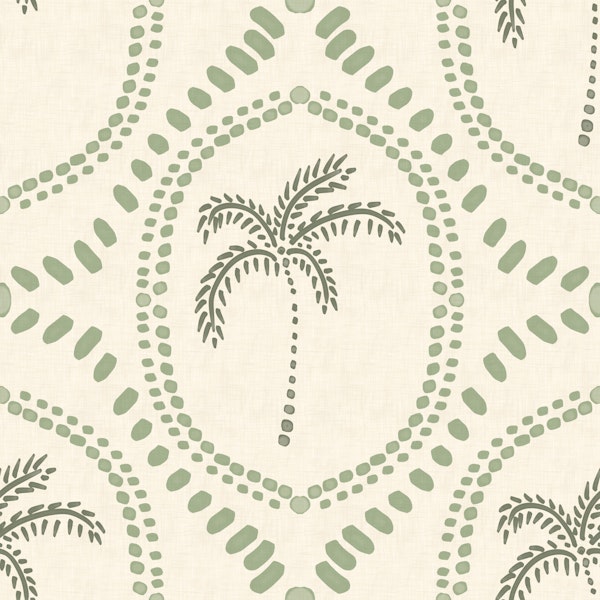 Beachy Boho Palm Oasis Costal Green