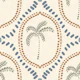 Beachy Boho Palm Oasis Golden & Slate Blue