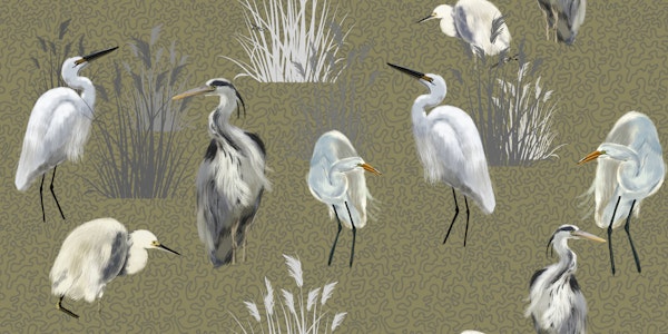 Lagoon Birds in Ochre