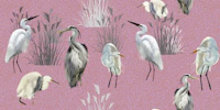 Lagoon Birds in Pink behang