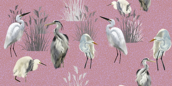 Lagoon Birds in Pink