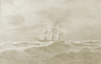 Vintage Sailing Ship - Moody Sepia wallpaper