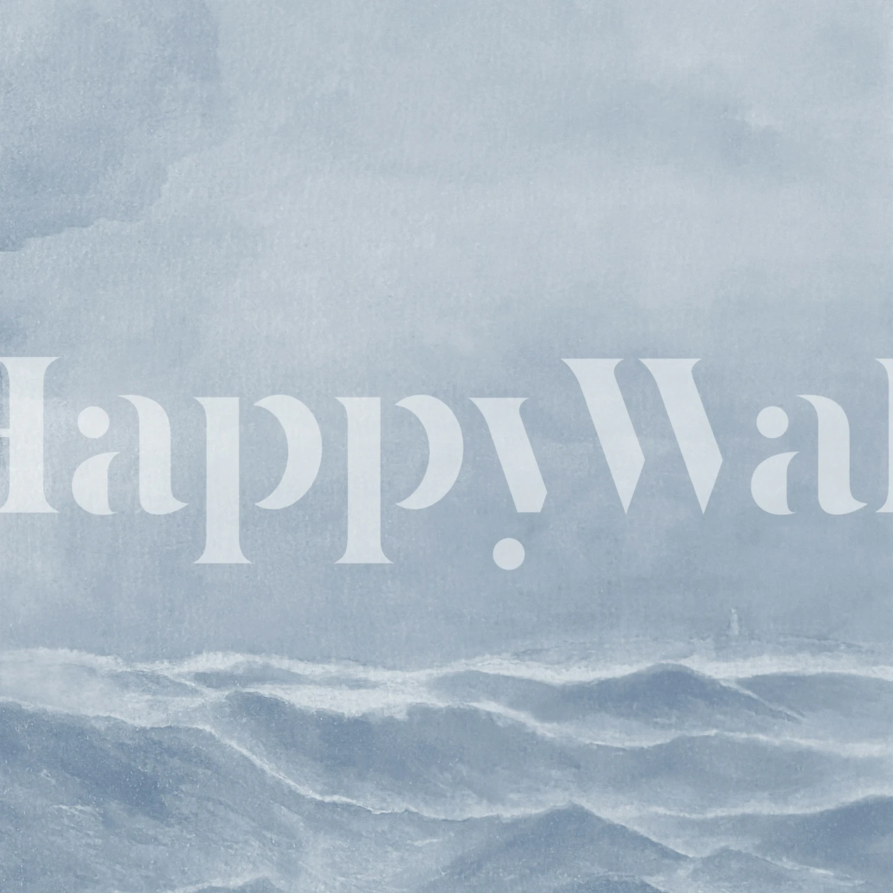 Moody Sea - Misty Blue wallpaper in a room