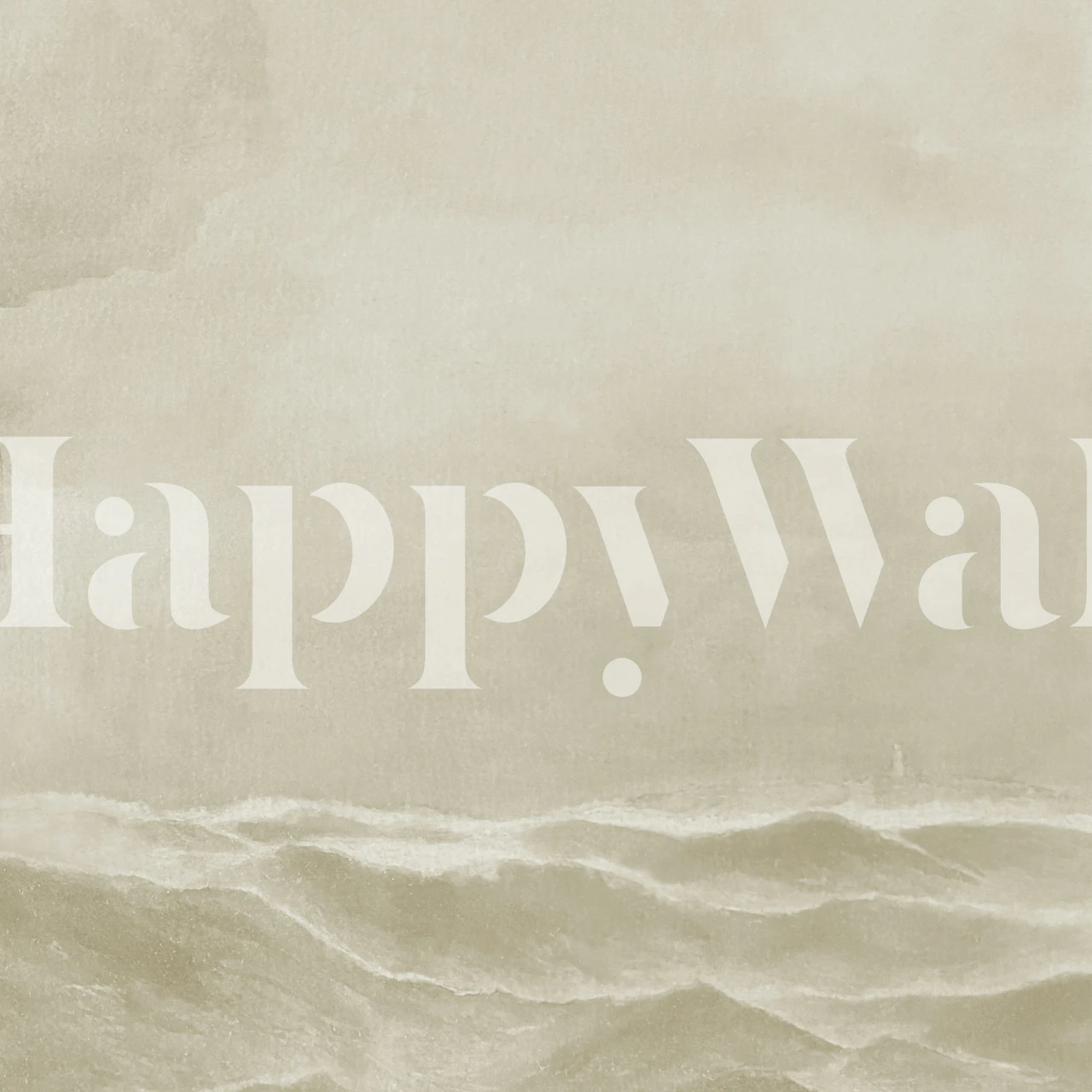 Moody Sea - Misty Sepia wallpaper in a room