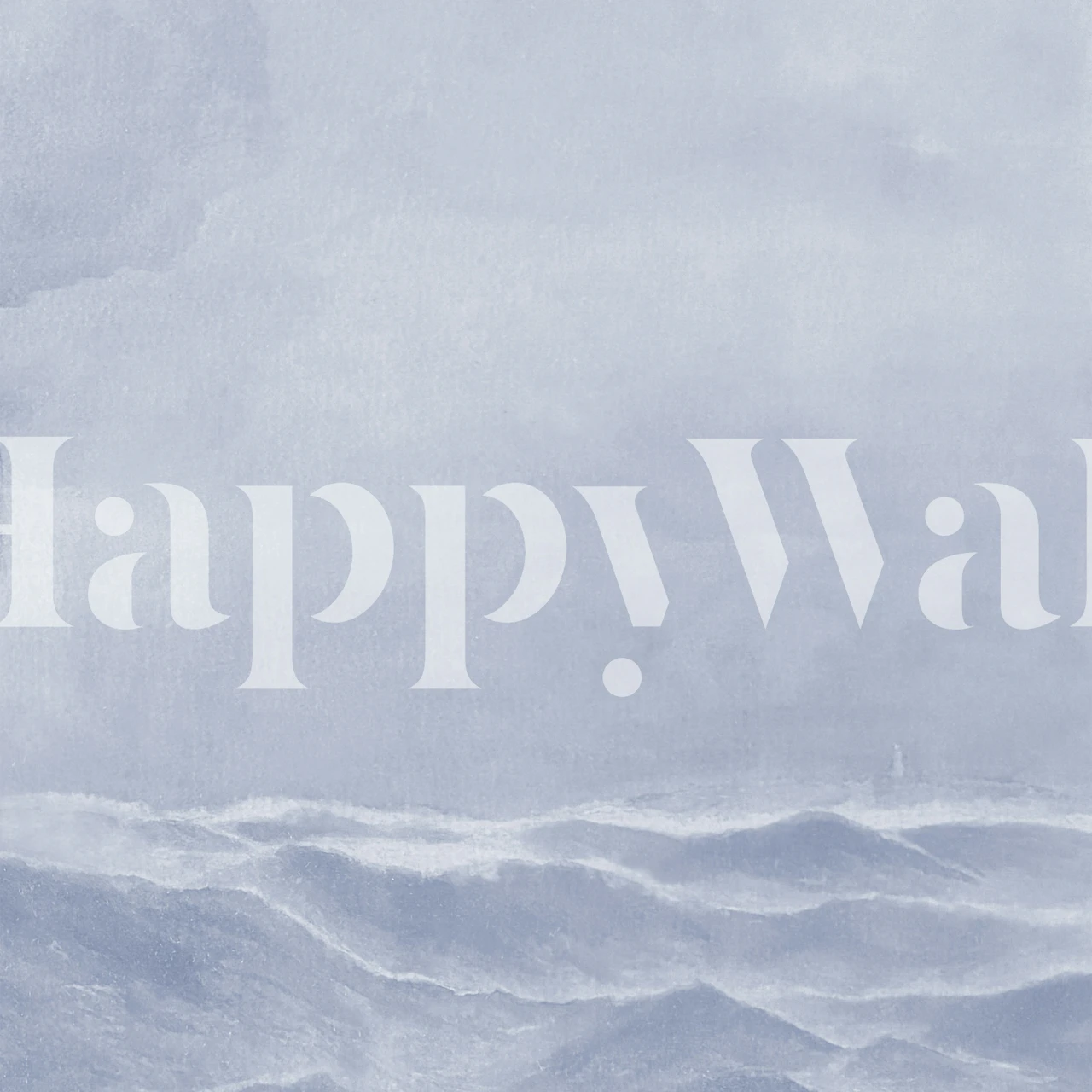 Moody Sea - Hazy Blue wallpaper in a room