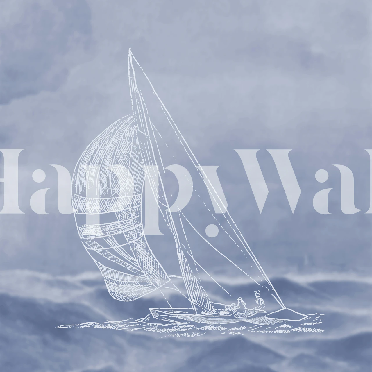 Sailing in rough waters wallpaper design