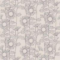 Navy Daisy Line Art tapet