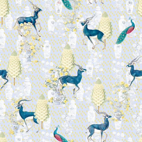 Antelope and Peacock Chinoiserie