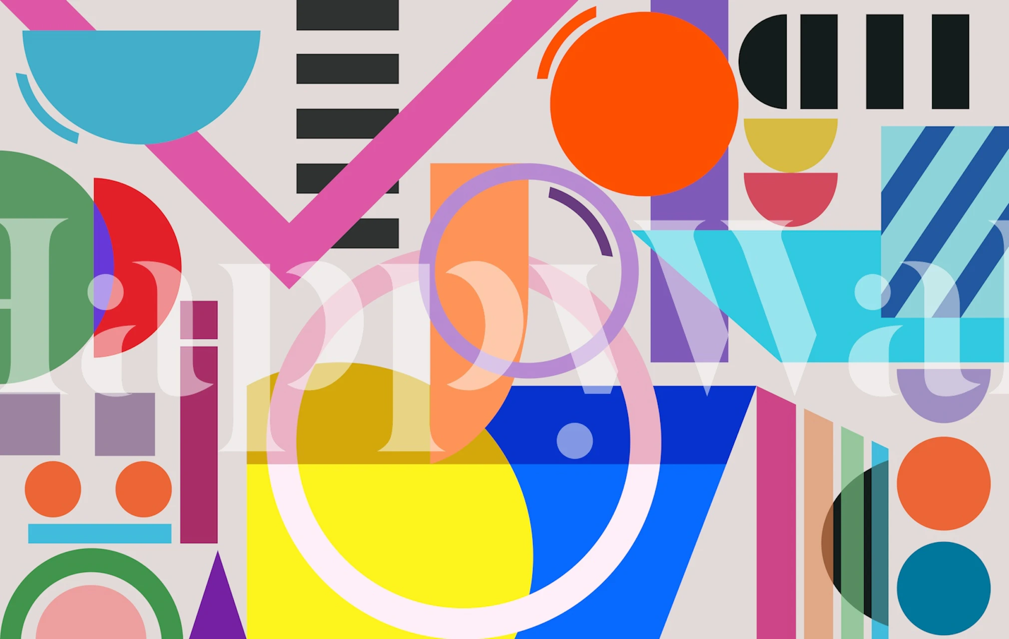 Vibrant Mid Century Geometric tapeet