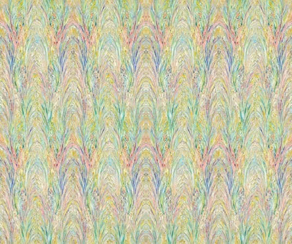 Pastel Peacock Feather Waves