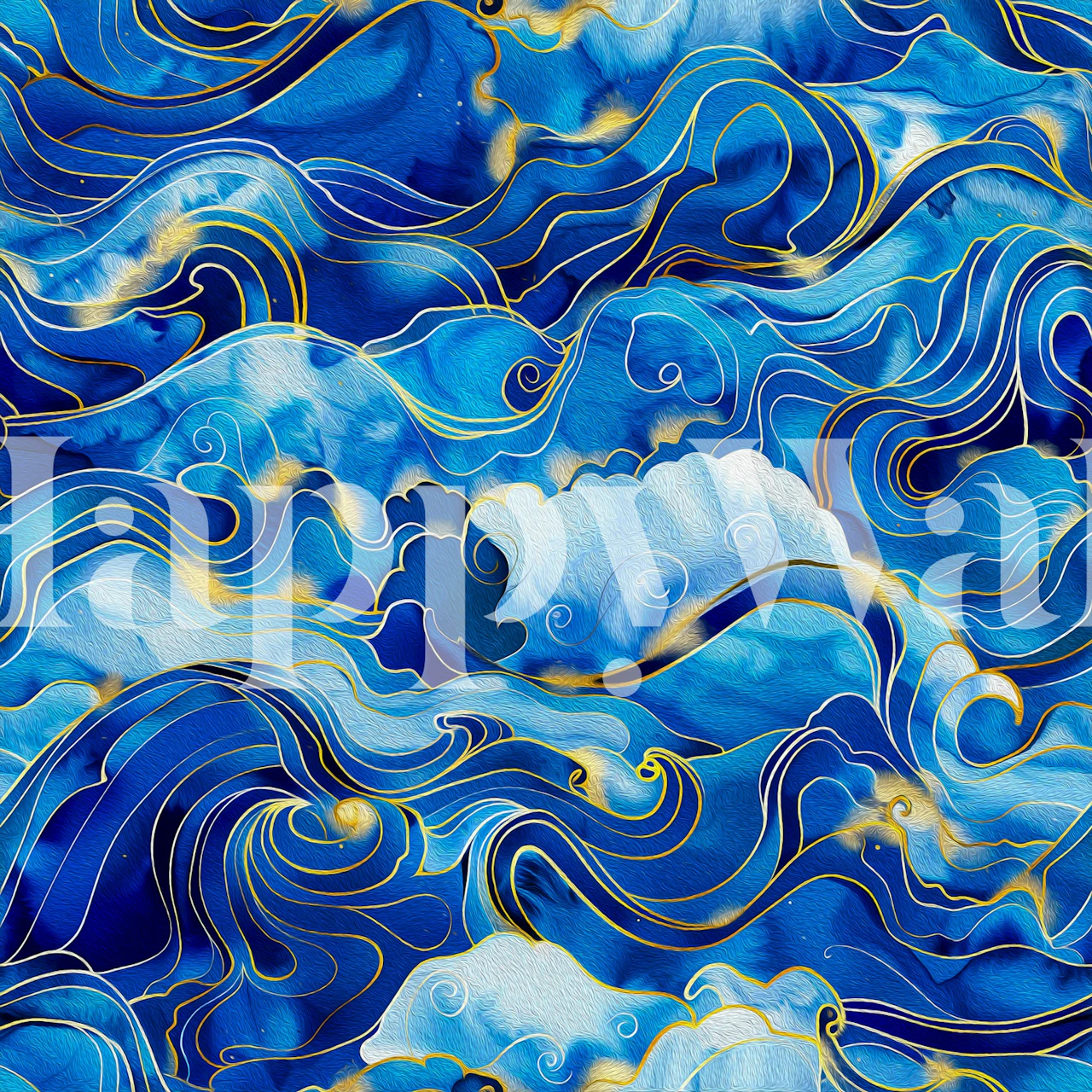 Sapphire Ocean Swirl wallpaper