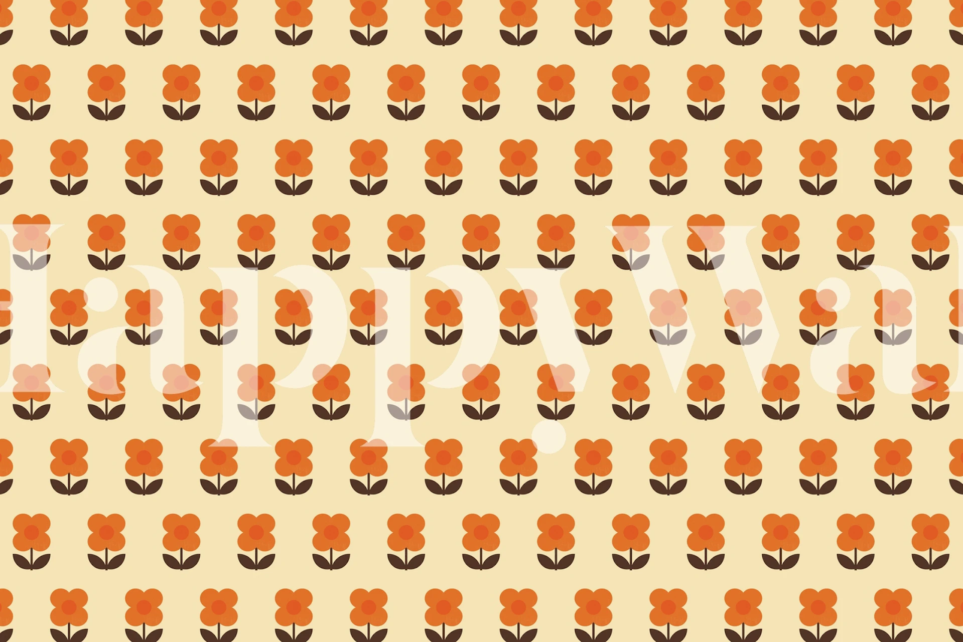 70s Flower Pattern II wallpaper in a room