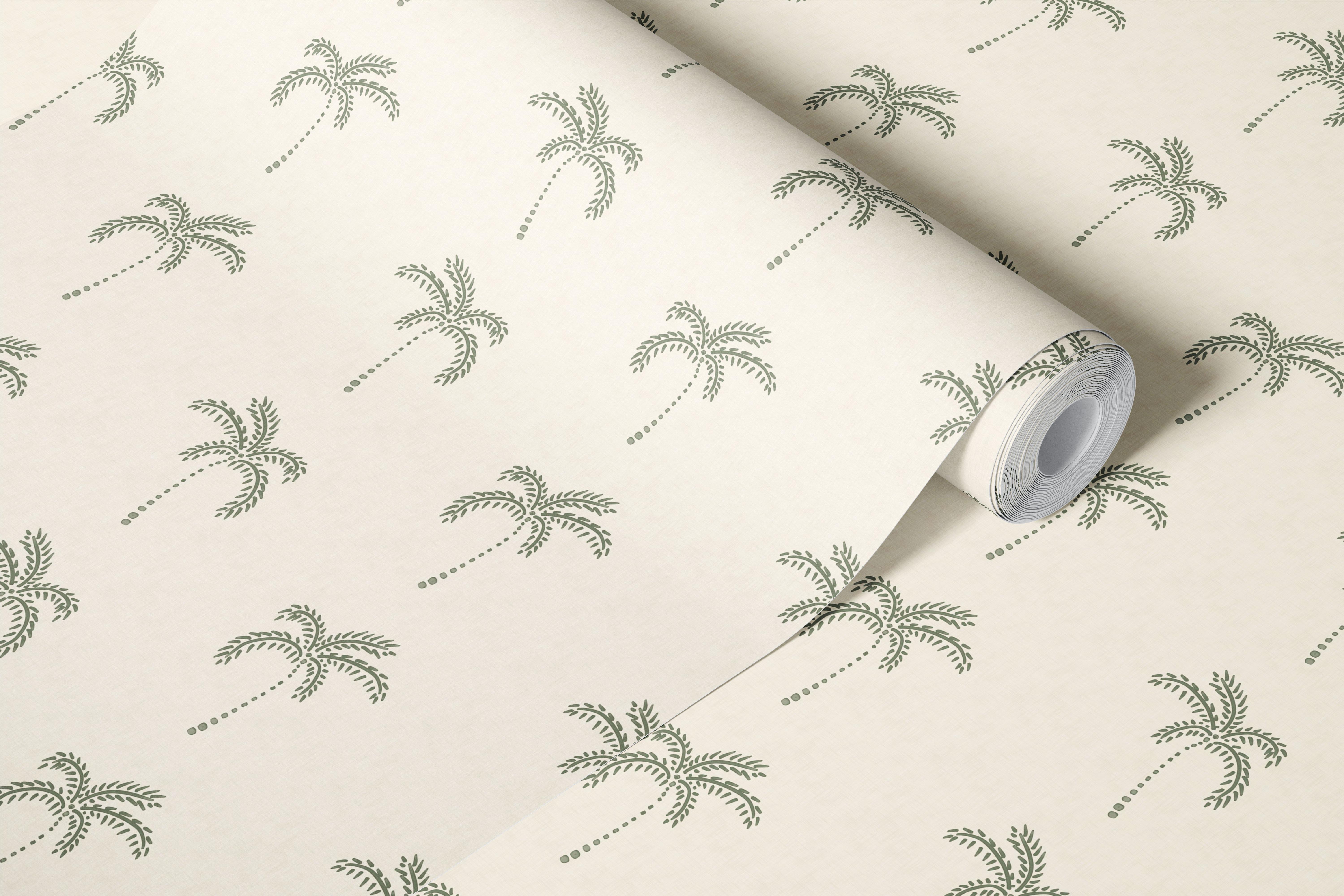 Tropical palms wallpaper in a room