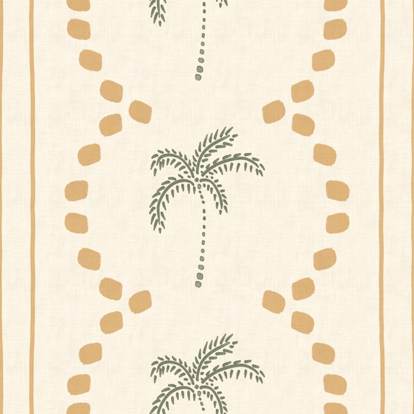 Tropical Palm Deco Stripes Sand