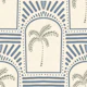 Tropical Palm Art Deco Archways Slate Blue