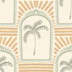 Tropical Palm Art Deco Archways Green & Sand