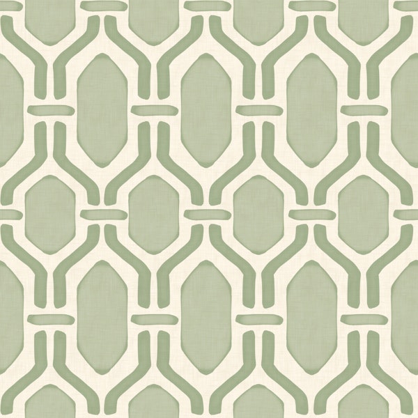 Art Deco Trellis Coastal Green