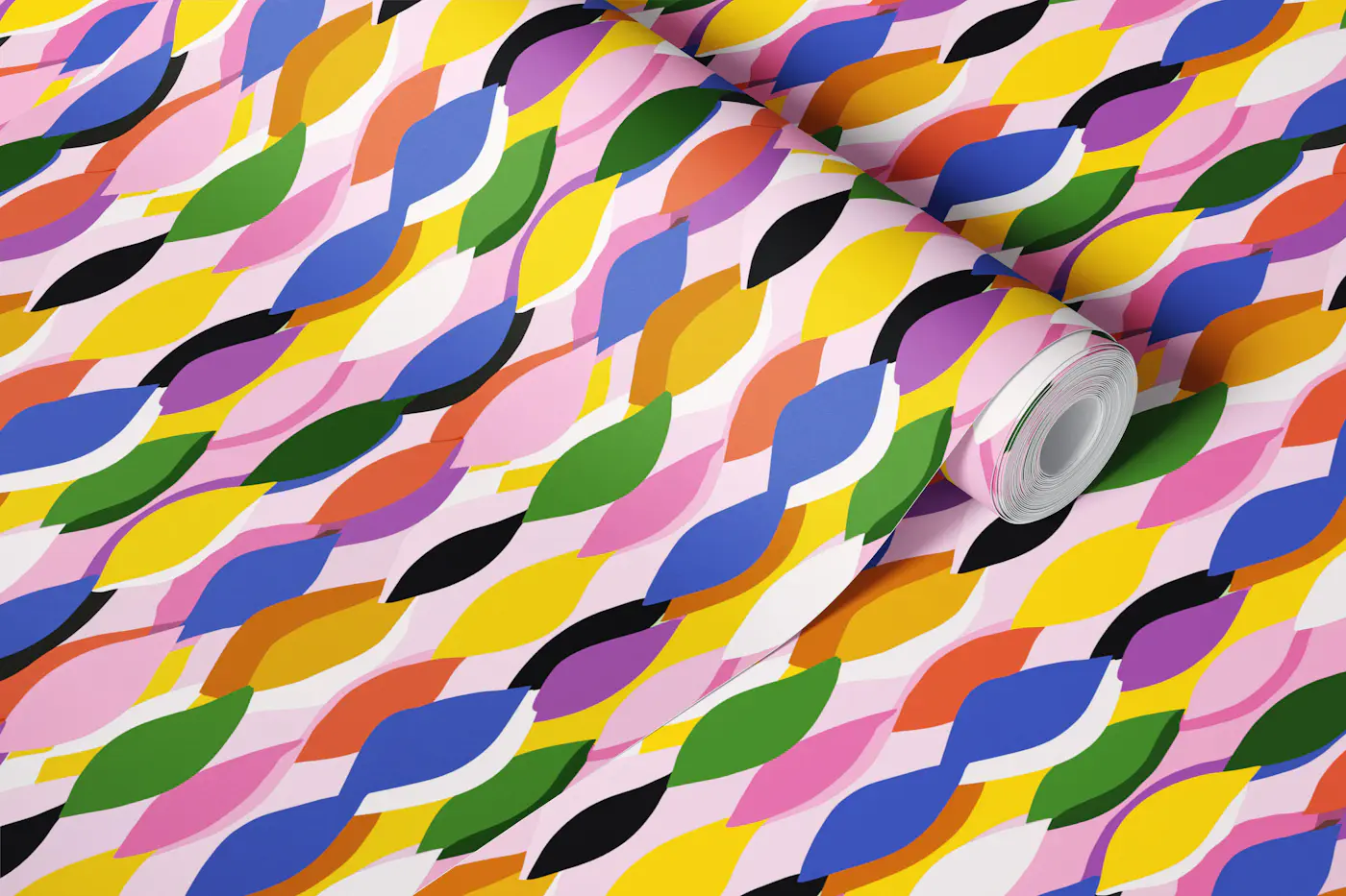 Candy Color Mid Century Teardrop Medium wallpaper roll