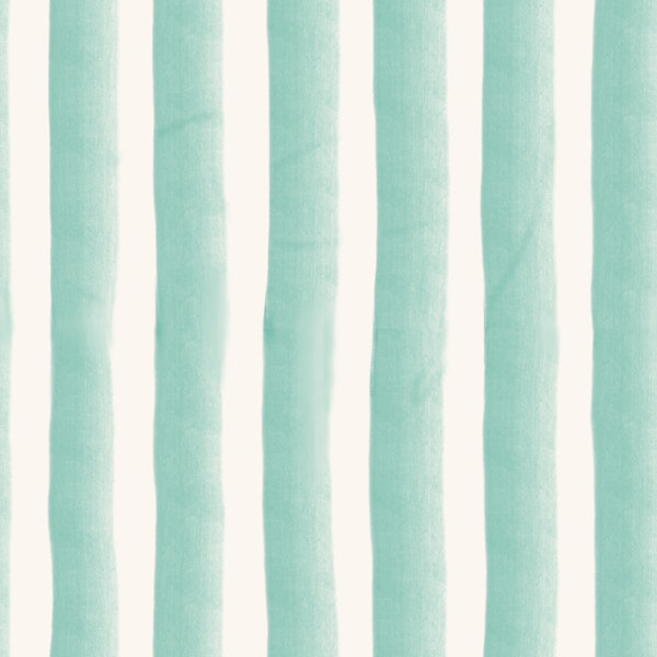 Calm Coastal Mint Watercolour Stripes