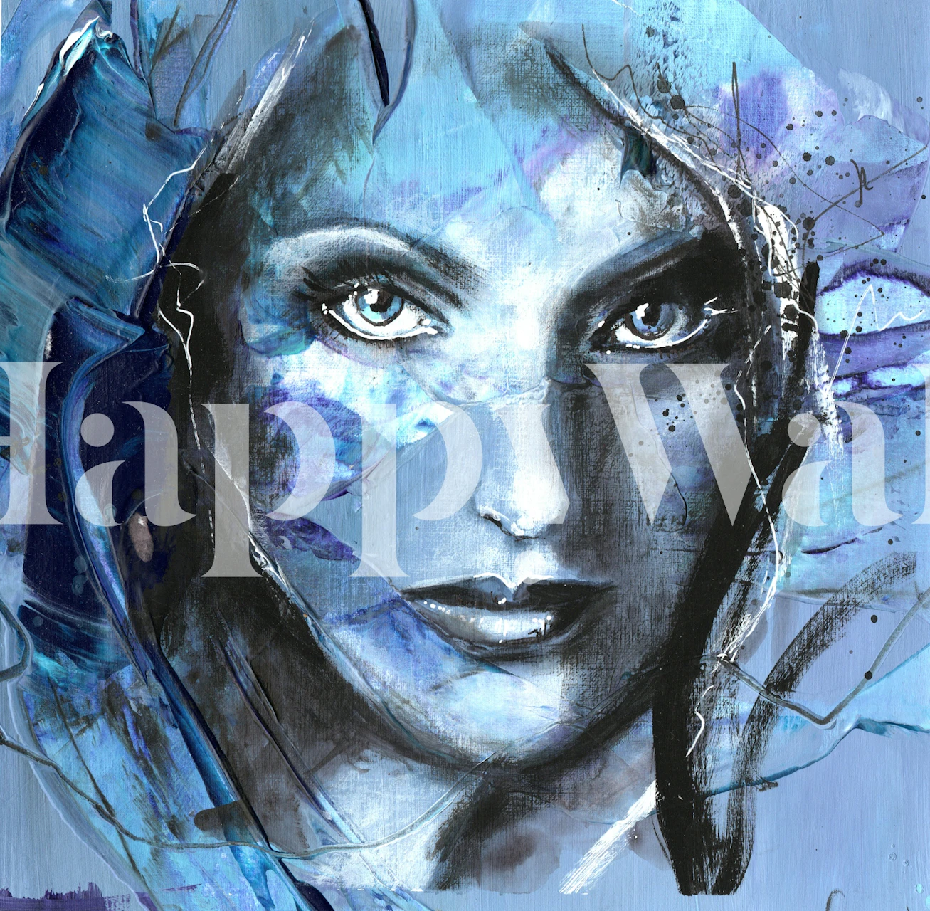 Cold Ocean Female Portrait wallpaper in a room